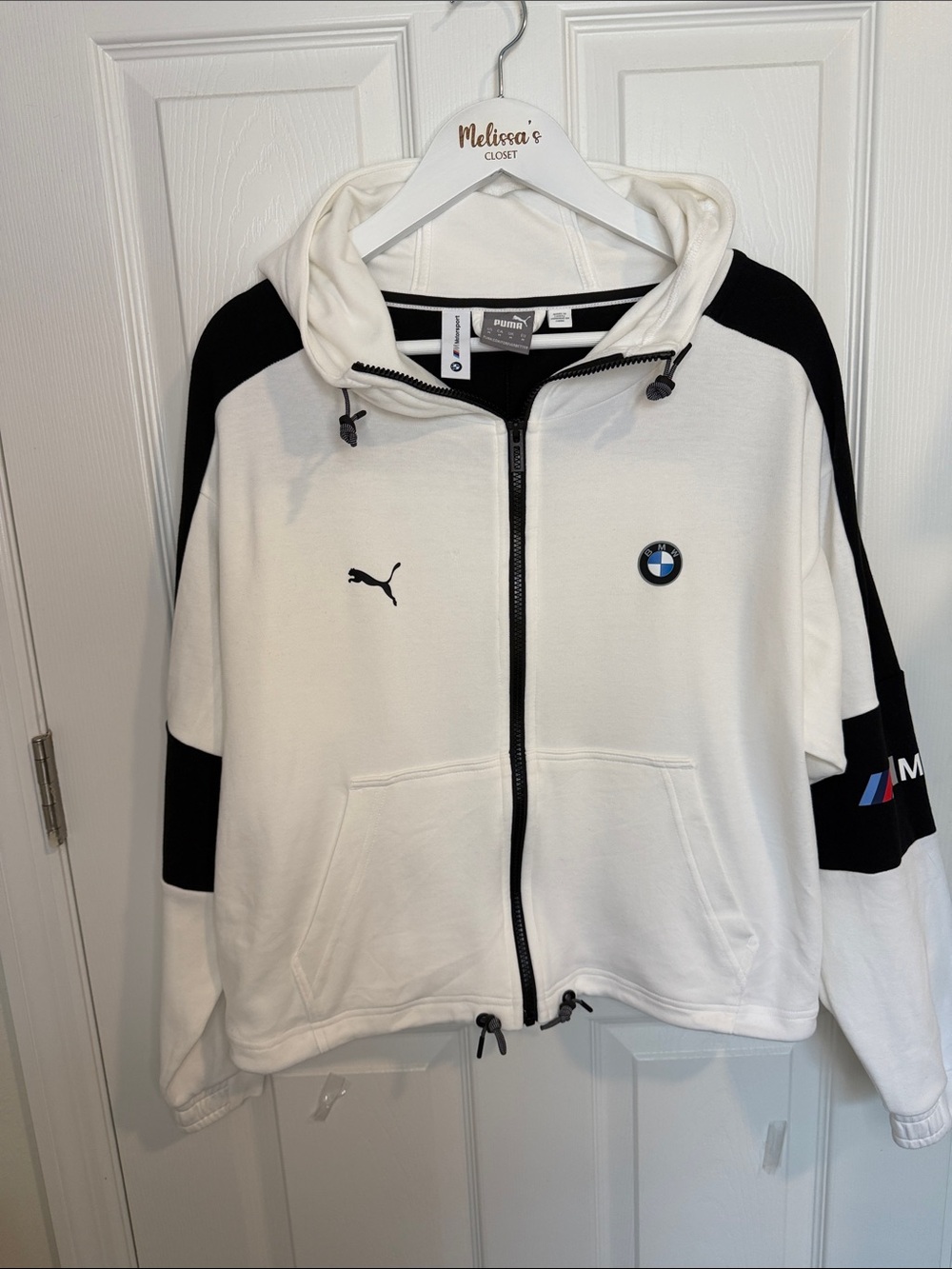 Puma White and Black BMW Motorsport Zip Hoodie PUMA BMW medium